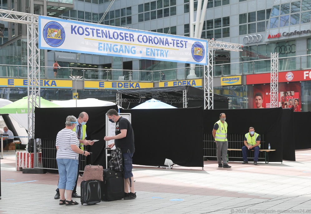 Corona Teststation am Flughafen in München 2020